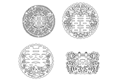 線(xiàn)切割2D-雙喜,線(xiàn)切割圖紙免費下載