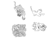 線(xiàn)切割2D-老虎,線(xiàn)切割圖紙免費下載